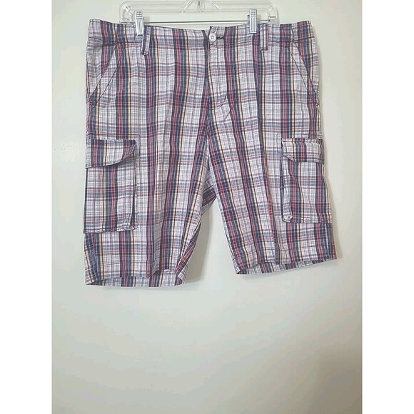 US Expedition Other - US Expedition Multi-Color Plaid Check Cargo Shorts Mens Size 38 100% Cotton